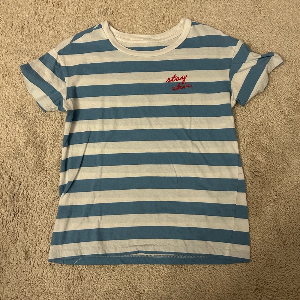 Blue and White Striped T-Shirt
